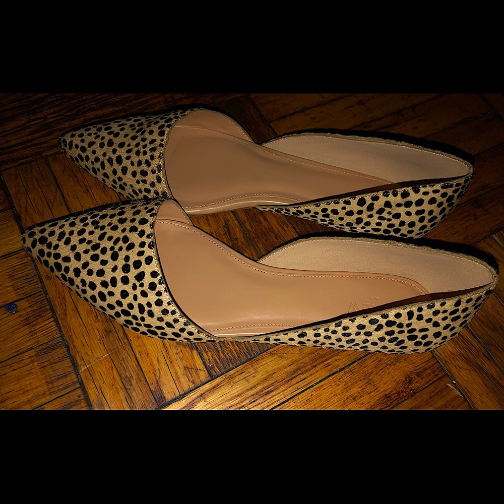 J.Crew- Zoe Leopard Calf Hair d'Orsay Flats